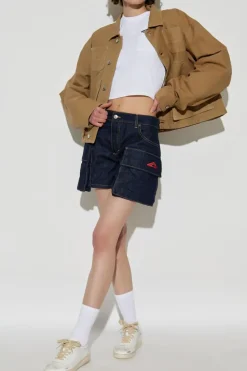 Dsquared2 GRANATOWY Jeansowe szory