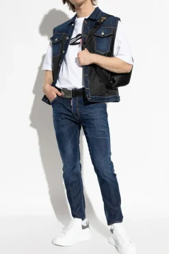 Dsquared2 GRANATOWY Jeansy `Skater`