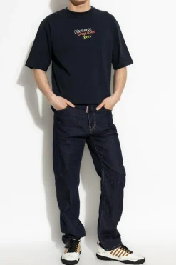 Dsquared2 GRANATOWY Jeansy `642` kapsuła `Summer Lovers`