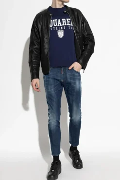 Dsquared2 GRANATOWY Jeansy `Skater`