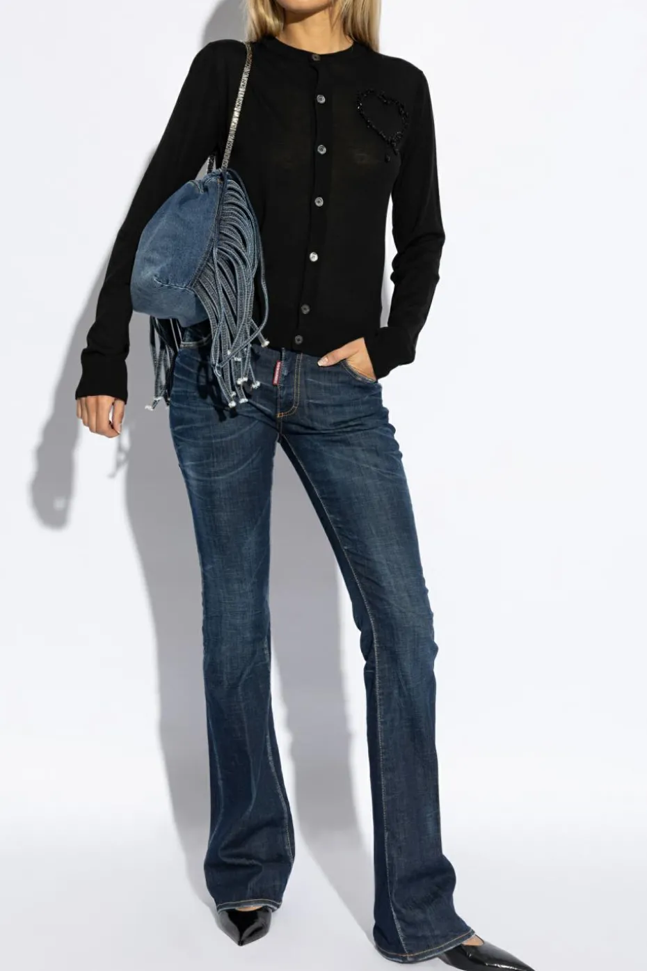 Dsquared2 GRANATOWY Jeansy `Flare`