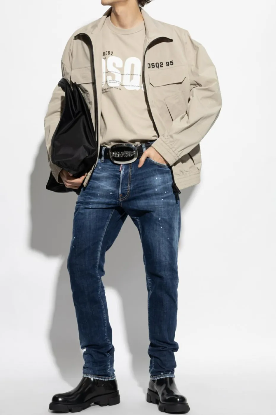Dsquared2 GRANATOWY Jeansy `Cool Guy`