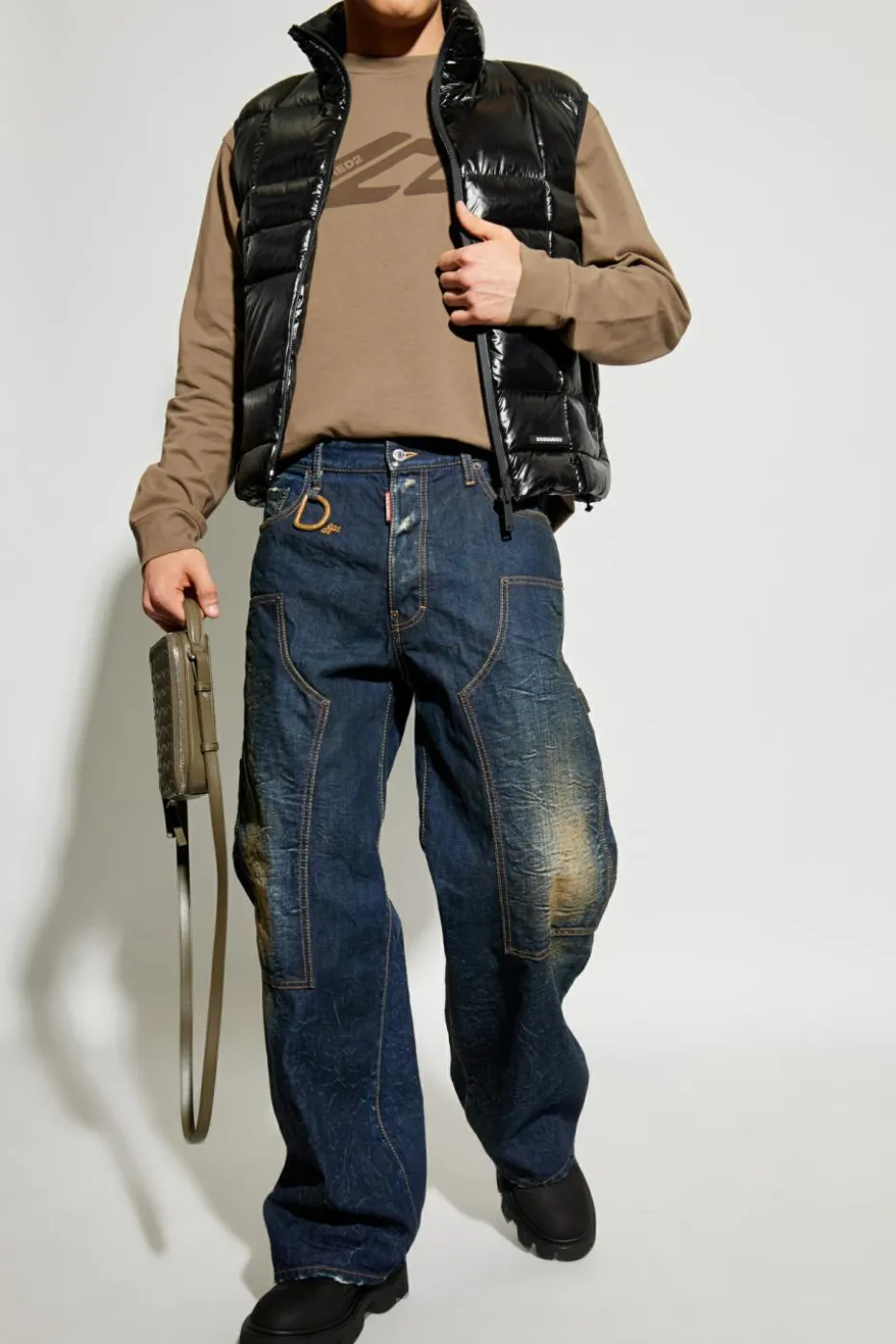 Dsquared2 GRANATOWY Jeansy `Loose`
