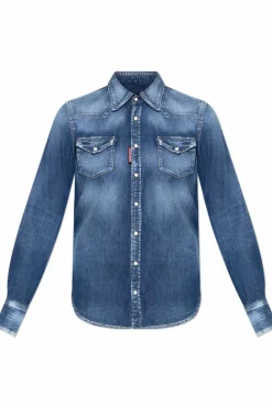 Dsquared2 GRANATOWY Koszula jeansowa