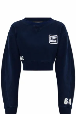 Dsquared2 GRANATOWY Krótka bluza z logo