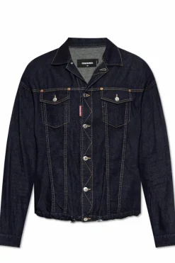 Dsquared2 GRANATOWY Kurtka jeansowa kapsuła `Summer Lovers`