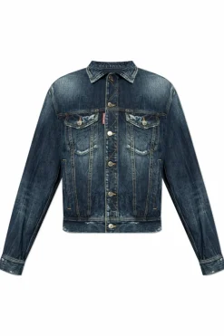 Dsquared2 GRANATOWY Kurtka jeansowa
