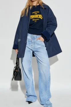 Dsquared2 GRANATOWY Kurtka z kołnierzem