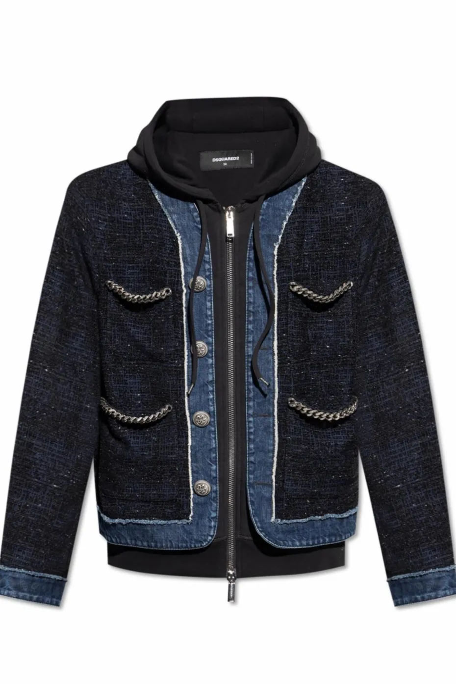 Dsquared2 GRANATOWY Kurtka z kapturem