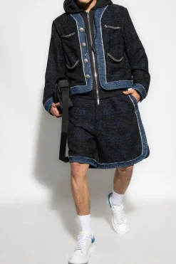 Dsquared2 GRANATOWY Kurtka z kapturem