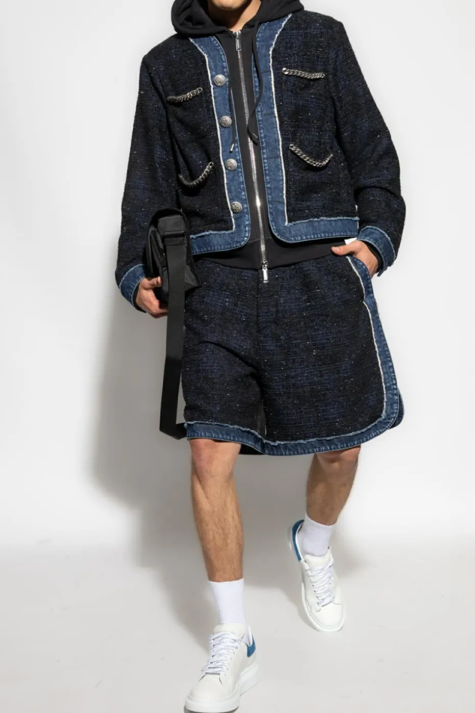 Dsquared2 GRANATOWY Kurtka z kapturem