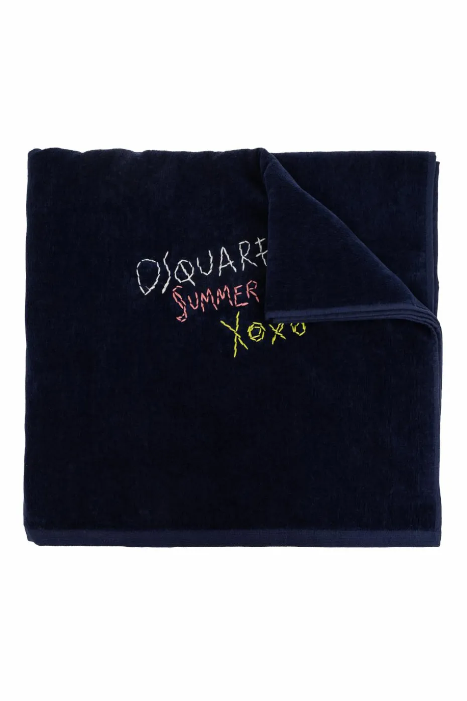 Dsquared2 GRANATOWY Ręcznik z logo kapsuła 'Summer Lovers'