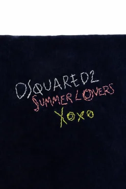Dsquared2 GRANATOWY Ręcznik z logo kapsuła 'Summer Lovers'