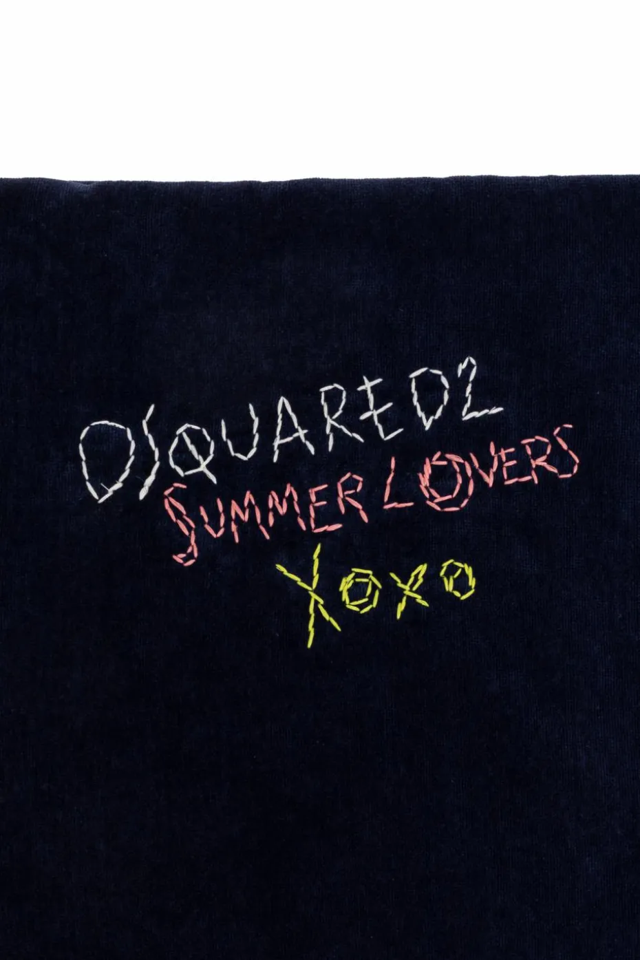 Dsquared2 GRANATOWY Ręcznik z logo kapsuła 'Summer Lovers'