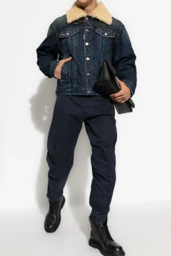Dsquared2 GRANATOWY Spodnie z logo