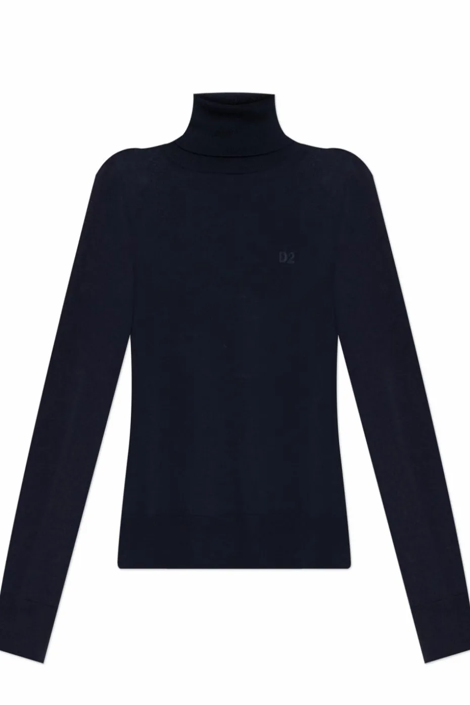 Dsquared2 GRANATOWY Wełniany golf z logo