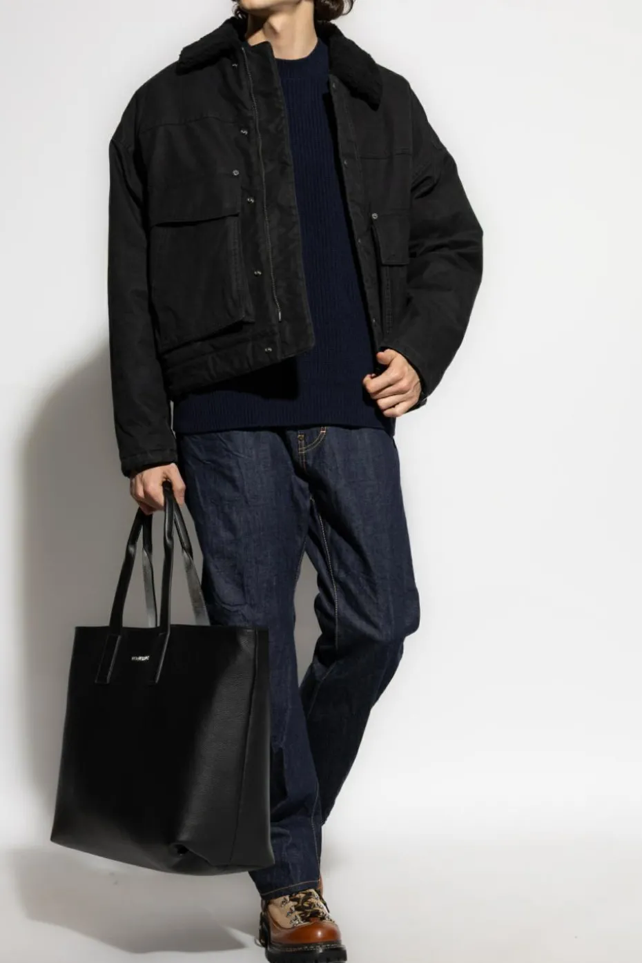 Dsquared2 GRANATOWY Wełniany sweter