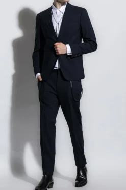 Dsquared2 GRANATOWY Wełniany garnitur