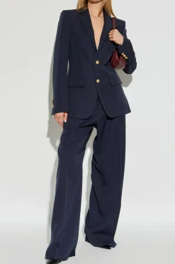 Dsquared2 GRANATOWY Wełniana marynarka