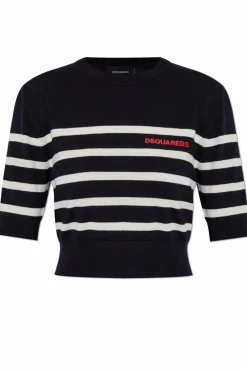 Dsquared2 GRANATOWY Wełniany top