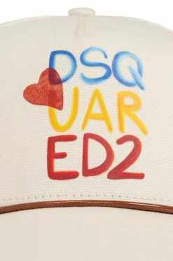 Dsquared2 kremowy Czapka z daszkiem kapsuła `Summer Lovers`