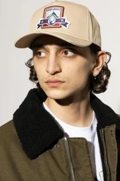 Dsquared2 kremowy Czapka z daszkiem