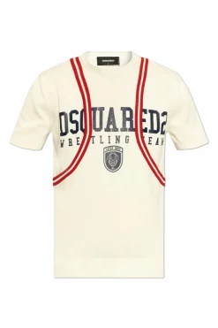 Dsquared2 kremowy Sweter z logo