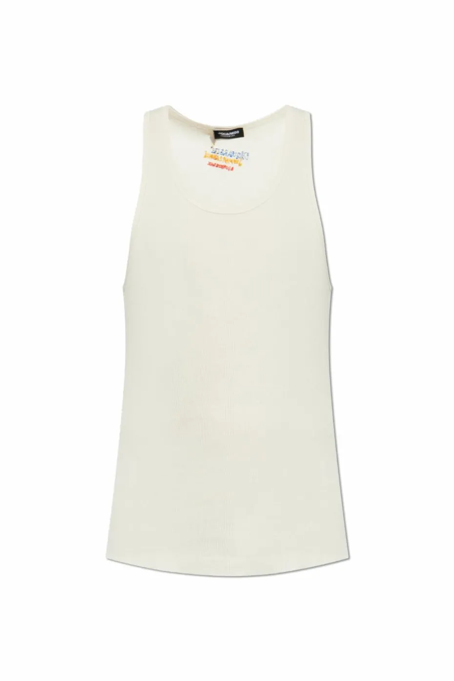 Dsquared2 kremowy T-shirt bez rękawów kapsuła 'Summer Lovers'