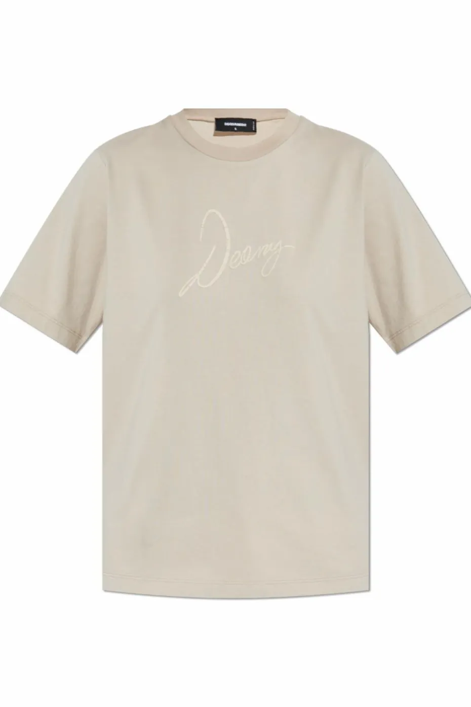 Dsquared2 kremowy T-shirt z nadrukowanym logo