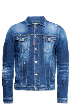 Dsquared2 NIEBIESKI Jeansowa kurtka `Dan Jean`