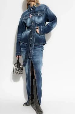 Dsquared2 NIEBIESKI Jeansowa spódnica