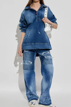Dsquared2 NIEBIESKI Jeansowy top
