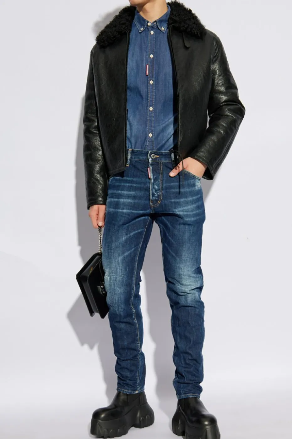 Dsquared2 NIEBIESKI Jeansowa koszula