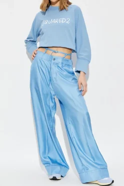 Dsquared2 NIEBIESKI Jedwabne spodnie