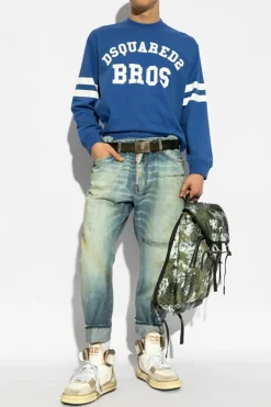 Dsquared2 NIEBIESKI T-shirt z nadrukiem