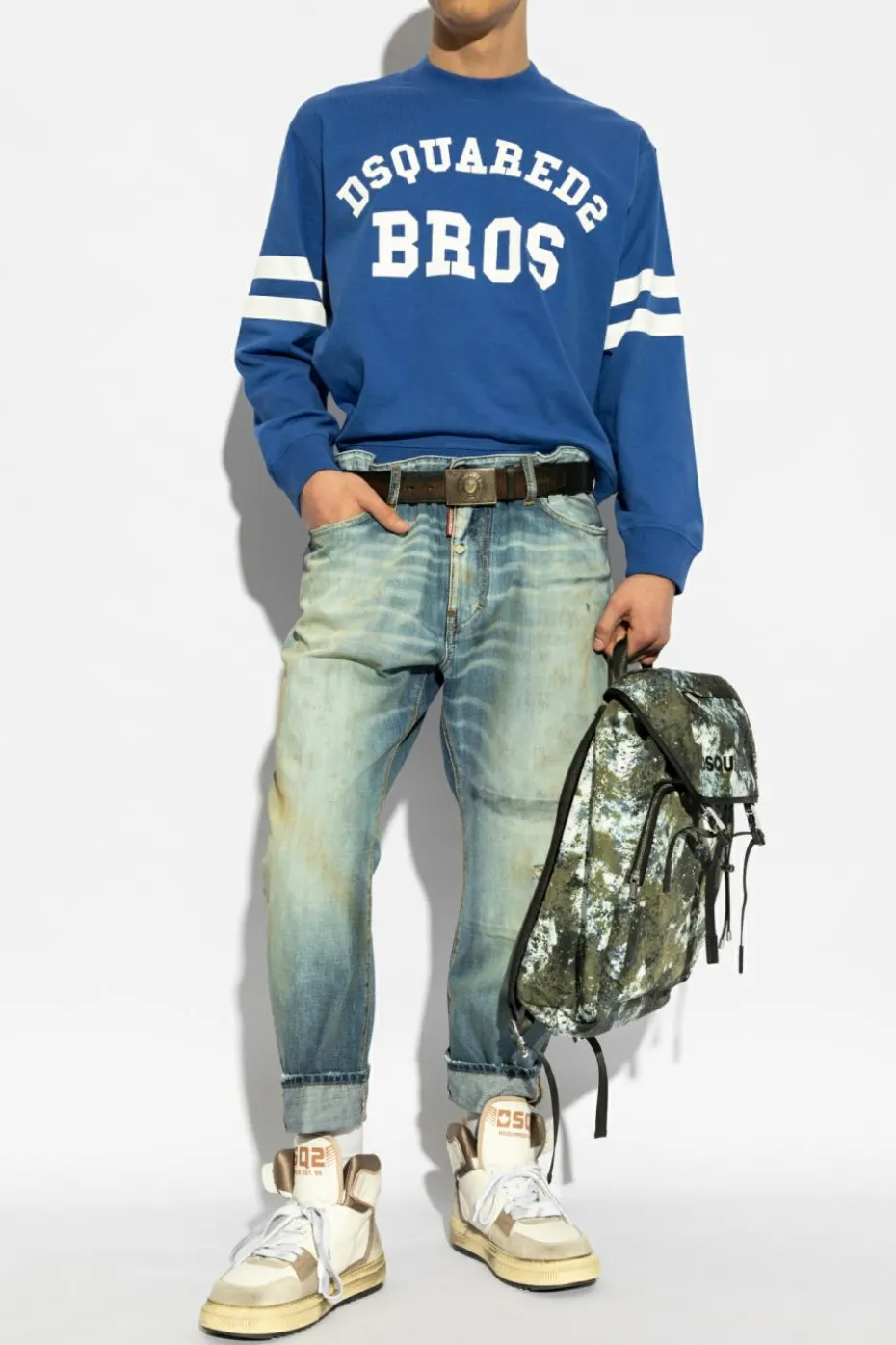 Dsquared2 NIEBIESKI T-shirt z nadrukiem