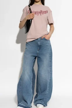 Dsquared2 RÓŻOWY T-shirt z aplikacją