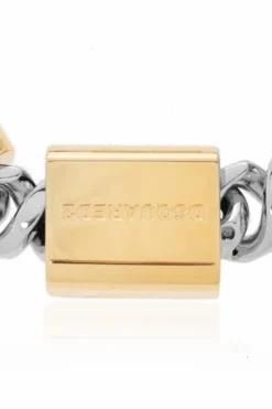 Dsquared2 SREBRNY Bransoleta z wygrawerowanym logo