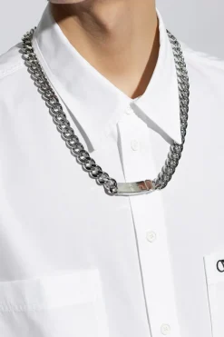 Dsquared2 SREBRNY Naszyjnik z logo