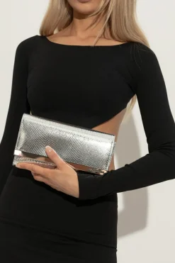 Dsquared2 SREBRNY Skórzana kopertówka