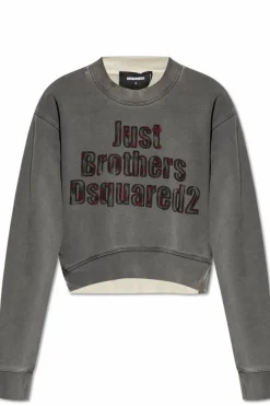 Dsquared2 SZARY Bluza z efektem `vintage`