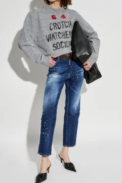Dsquared2 SZARY Bluza z nadrukiem
