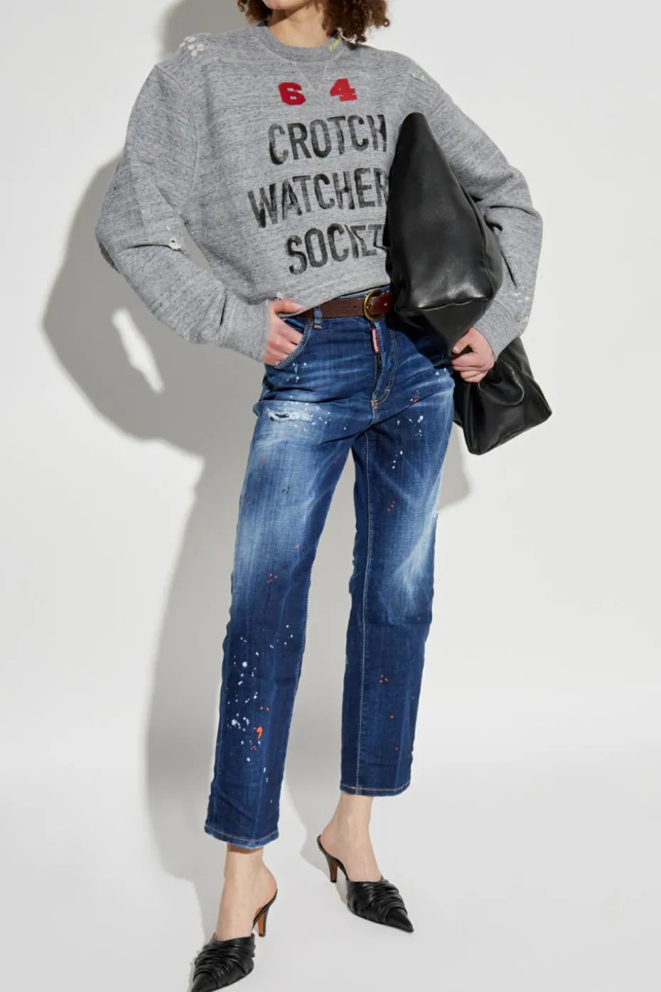 Dsquared2 SZARY Bluza z nadrukiem