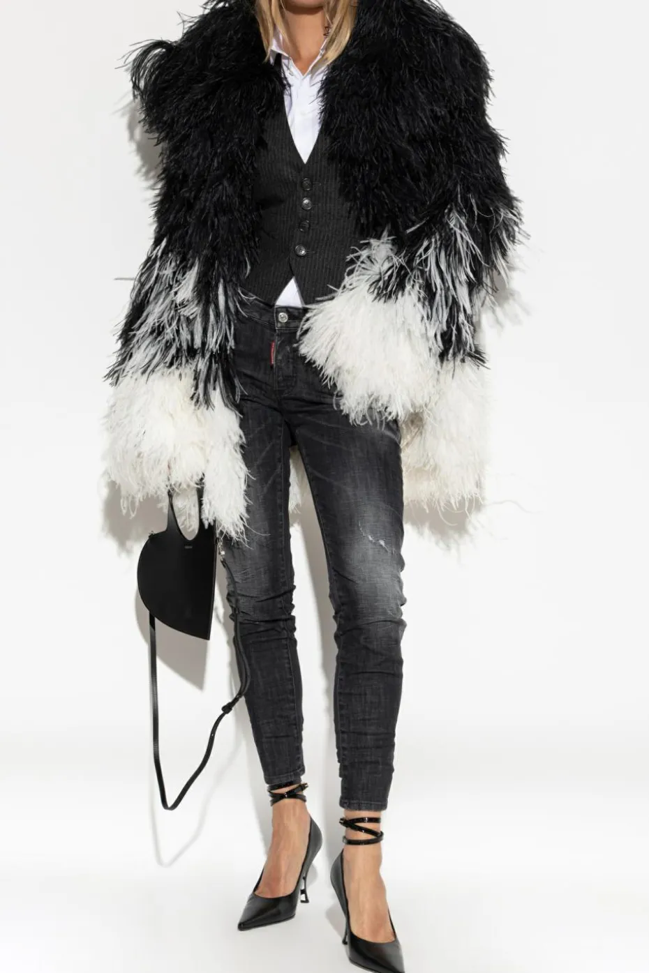 Dsquared2 SZARY Kamizelka w pasy