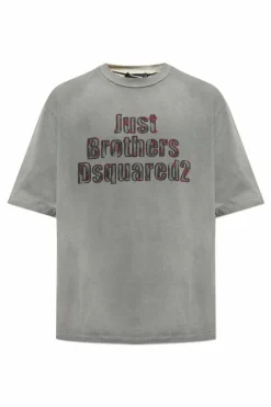 Dsquared2 SZARY T-shirt z logo