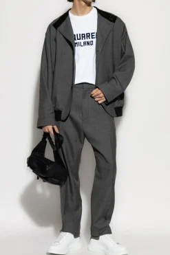 Dsquared2 SZARY Wełniane spodnie