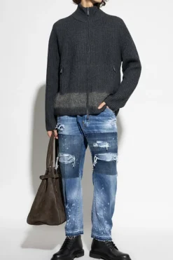 Dsquared2 SZARY Wełniany kardigan