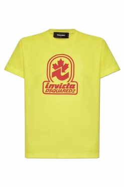 Dsquared2 ŻÓŁTY T-shirt kapsuła 'Invicta'