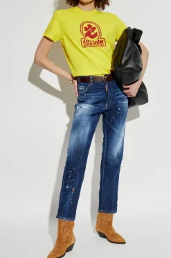 Dsquared2 ŻÓŁTY T-shirt kapsuła 'Invicta'