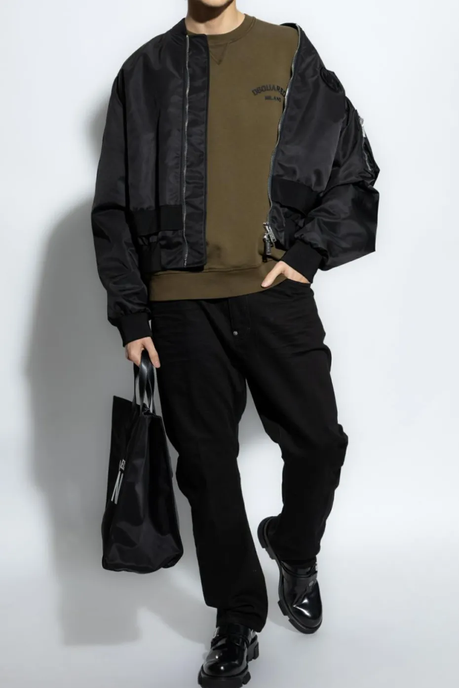 Dsquared2 ZIELONY Bluza z wypukłym logo